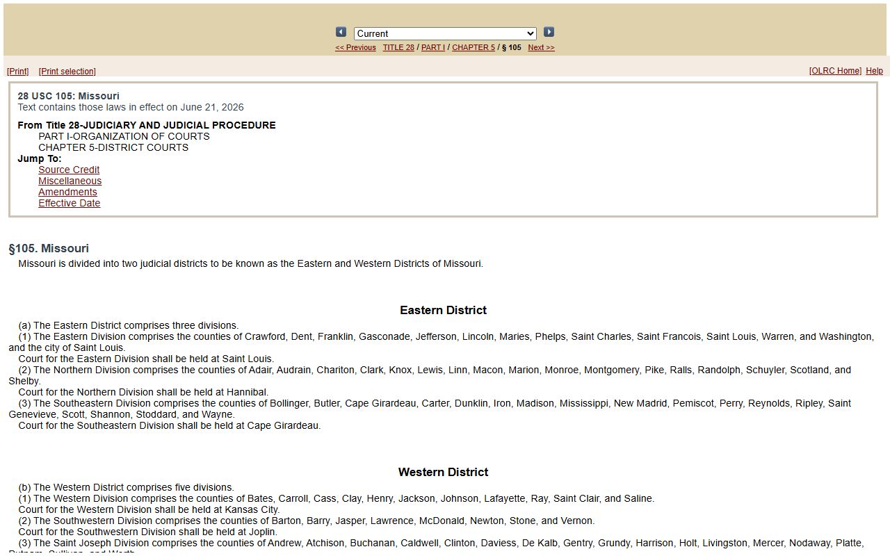 Stone County Circuit Court records and 28 U.S.C. 105 federal district boundary