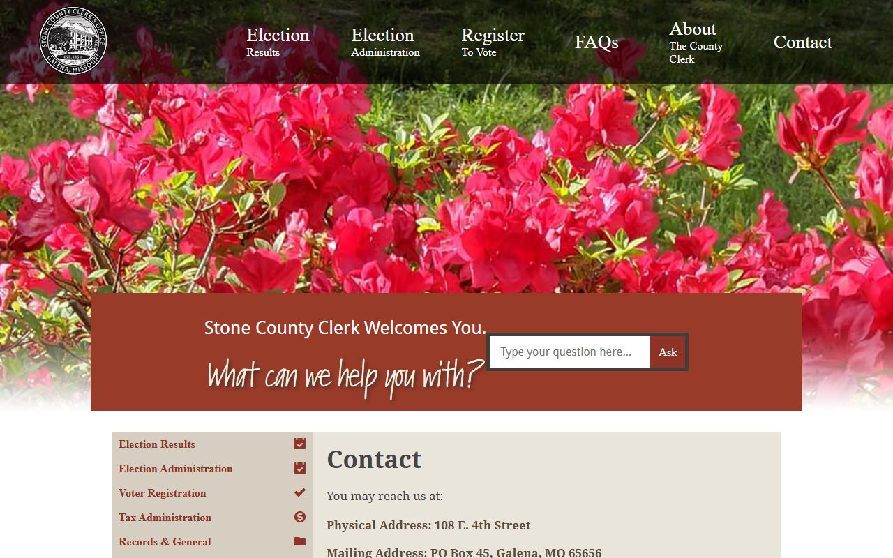 Stone County Circuit Clerk records compared with County Clerk contact information