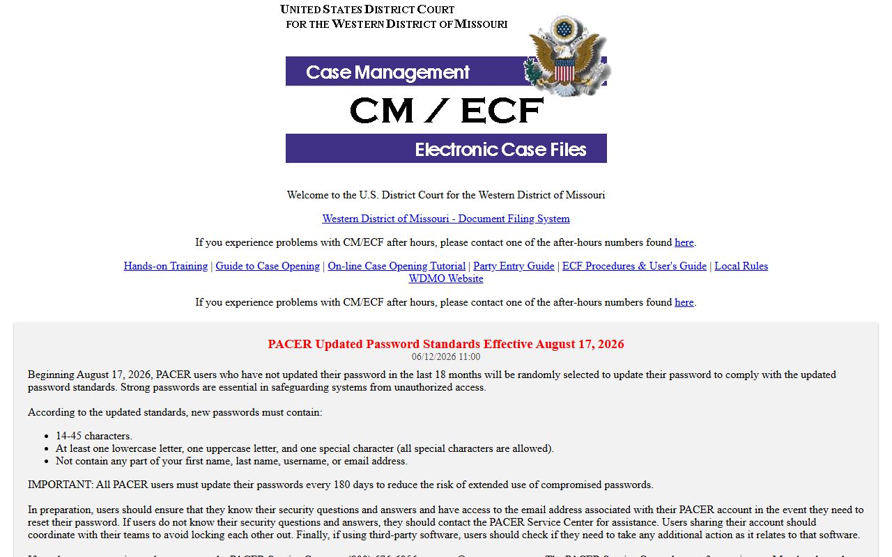 Stone County court dockets Western District of Missouri CM ECF login