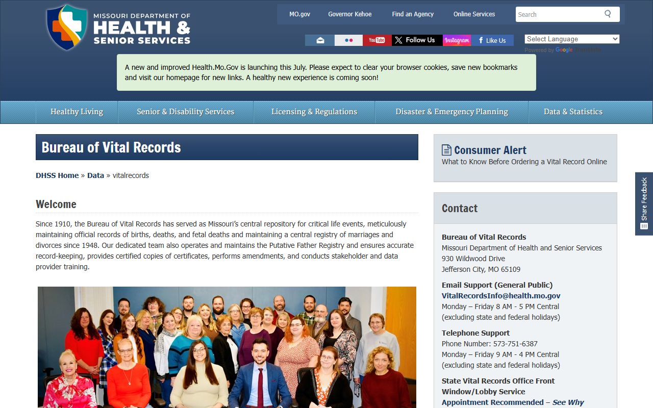 Stone County marriage divorce court records Missouri vital records access